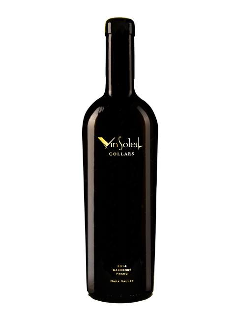 A product image of VinSoleil 2014 cabernet franc wine from Napa Valley.